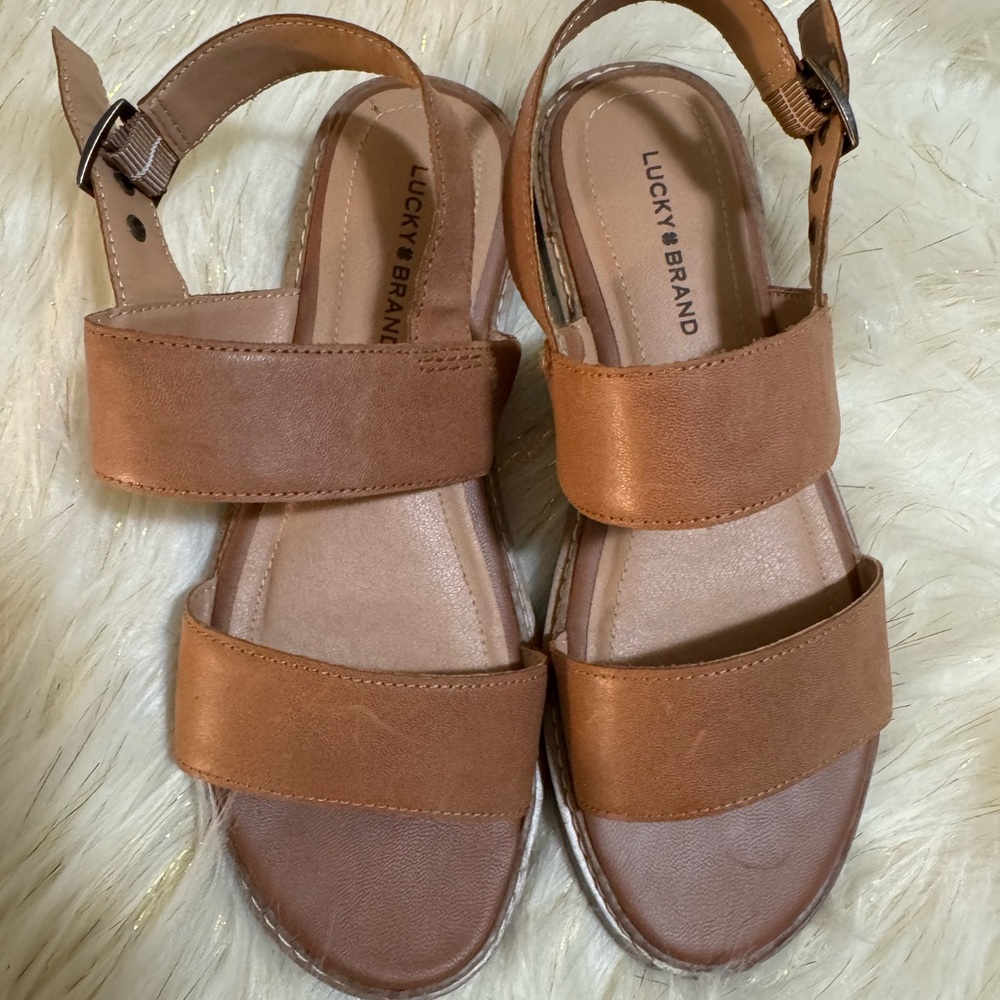 Lucky Brand Women's Brown Strap Sandals